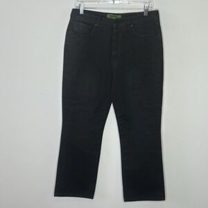 Sandrine Rose Black Straight Leg Jeans Size 28 High Rise Cropped 100% Cotton